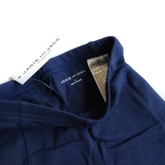 Janie & Jack Ballet Lace Up Leggings 3 Pink Navy - Picture 4 of 4